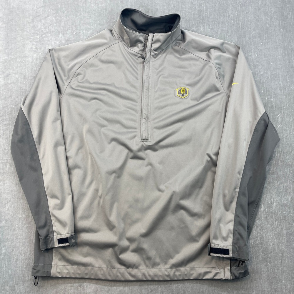 Nike Golf‎ Mens XL Grey Storm-FIT Pullover Half Zip Windbreaker Jacket